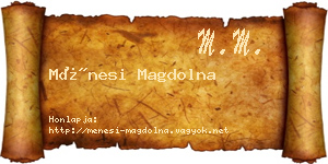 Ménesi Magdolna névjegykártya