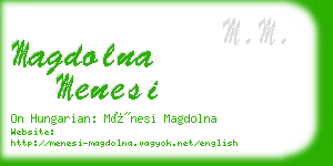 magdolna menesi business card